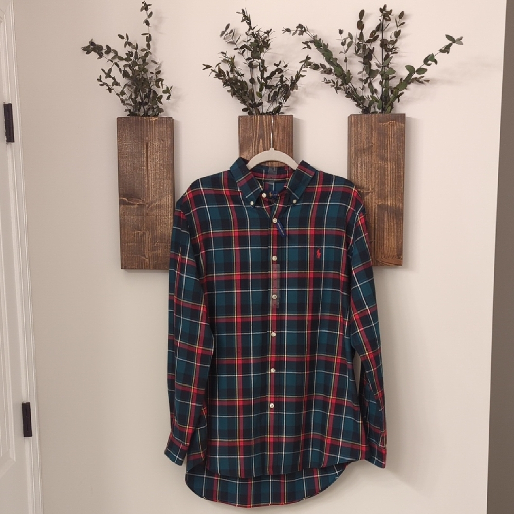 NWT Ralph Lauren Classic Fit Performance Flannel Plaid Button-Down Shirt